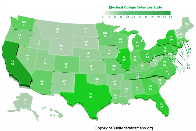 US Electoral Map US Electoral College Map Printable