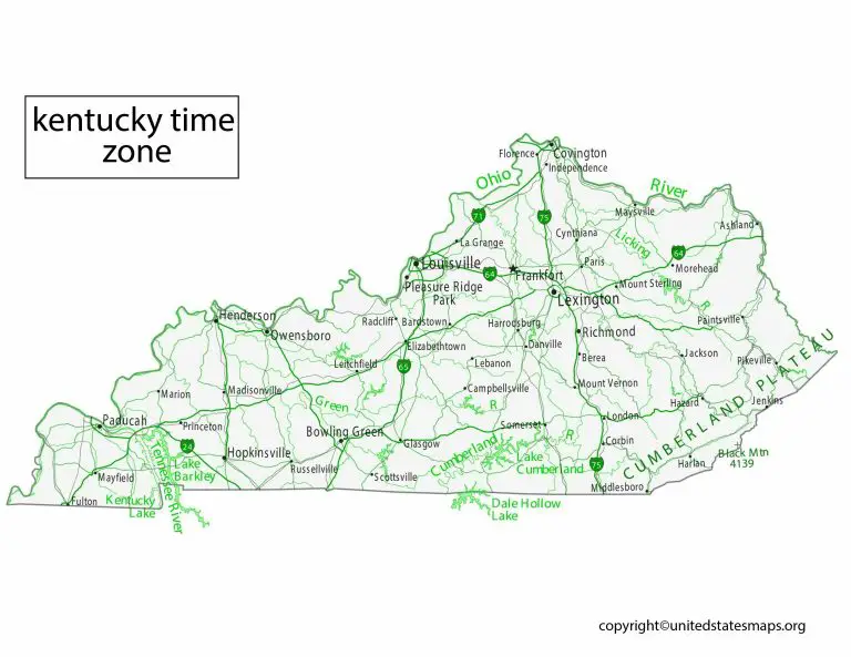 Kentucky Time Zone Map Map Of Time Zones Kentucky