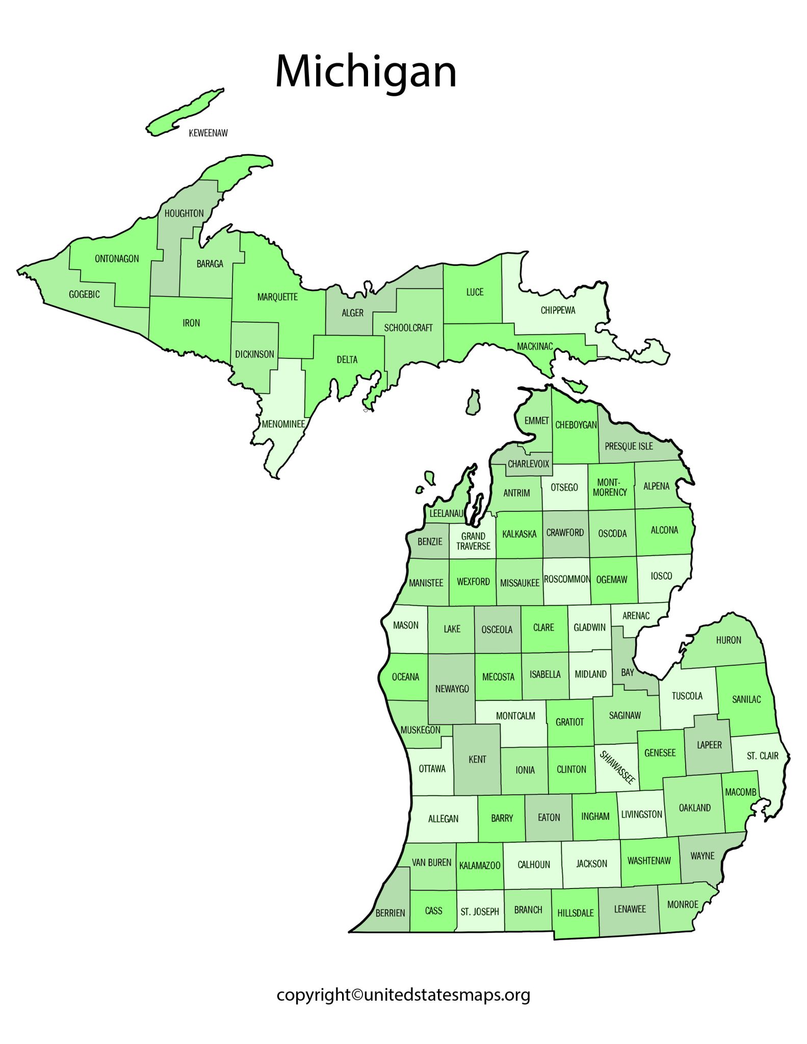 Michigan County Map Map Of Michigan Counties