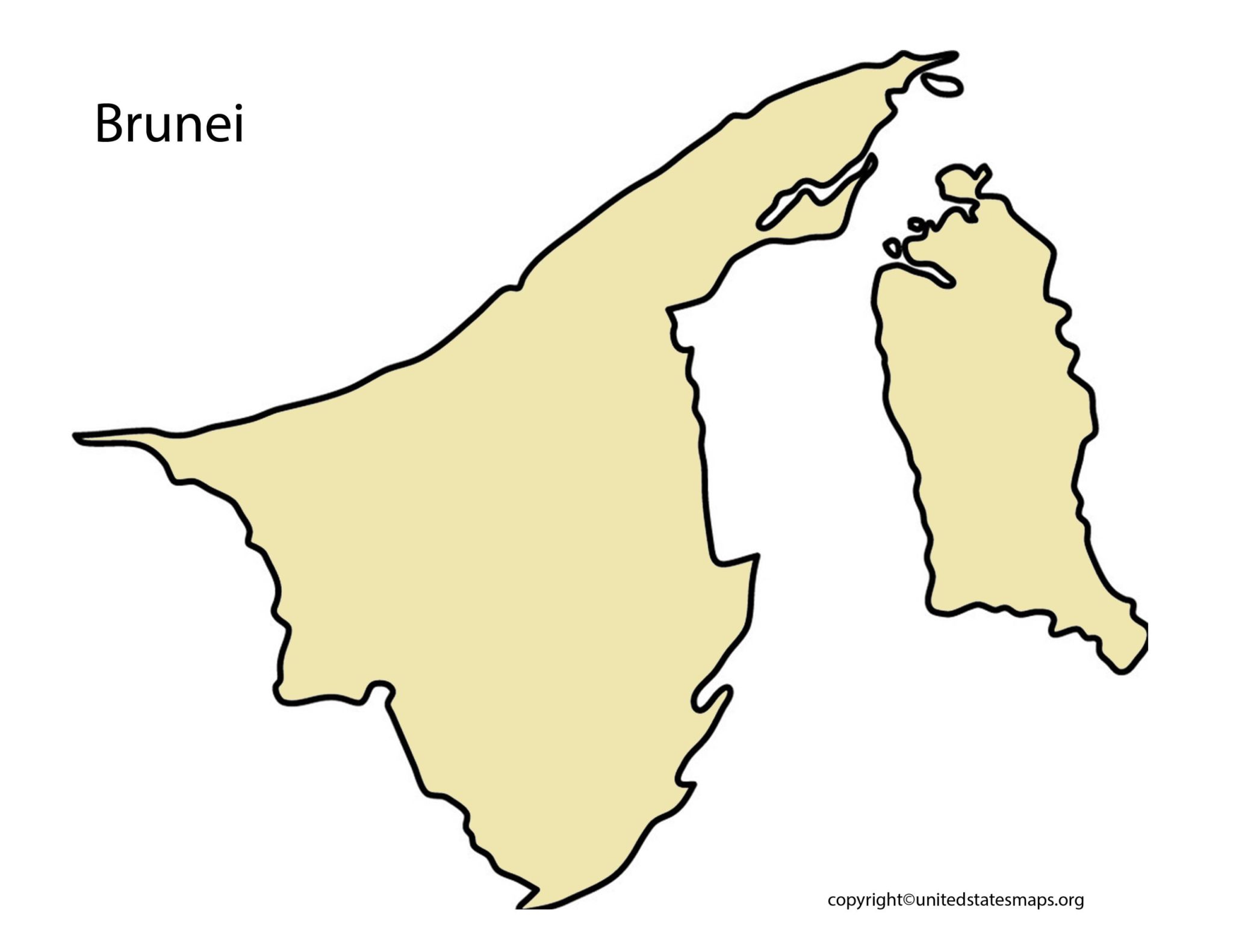 Blank Brunei Map Blank Outline Map Of Brunei