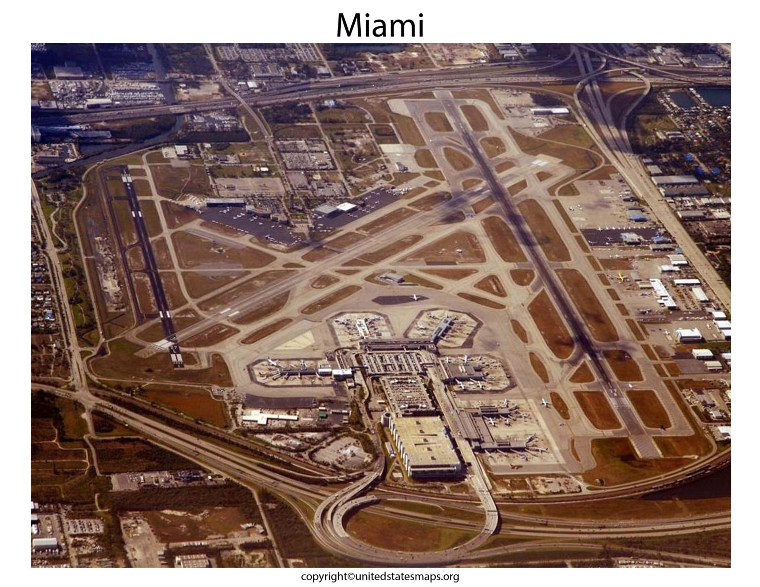 Miami Airport Map Map Of Miami Airport Concourses