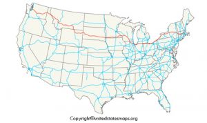 US Interstate Map Interstate Map Of America In PDF Interstate Map Of Usa 300x178 