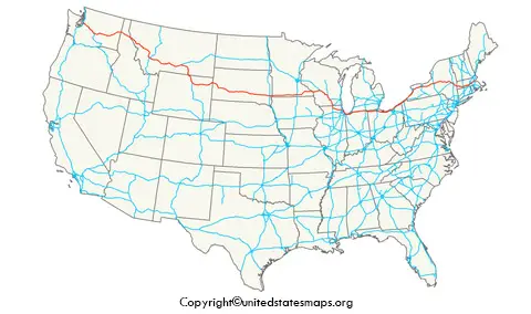 US Interstate Map Printable