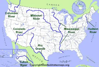 US Rivers Map