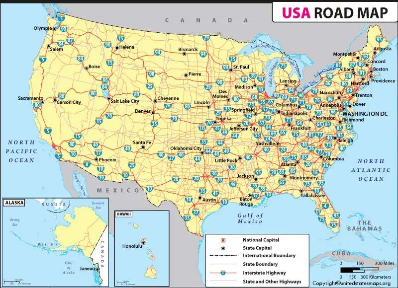 Us Road Map Interstate Highways In The United States Gis Geography 