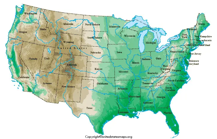 Western US Topographic Map