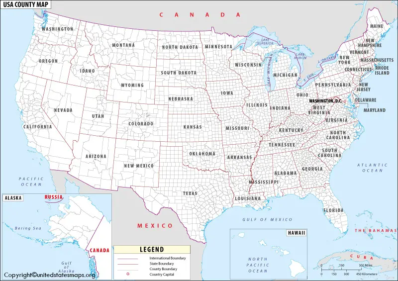 US County Map printable
