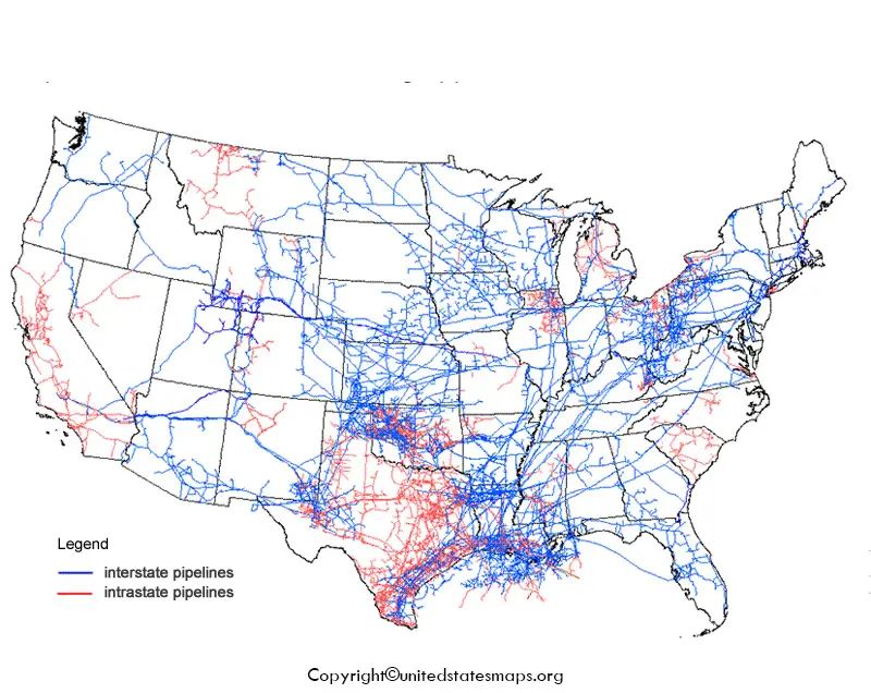 US Pipeline Map Printable