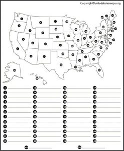 US Map Quiz Printable Map of America Quiz in PDF