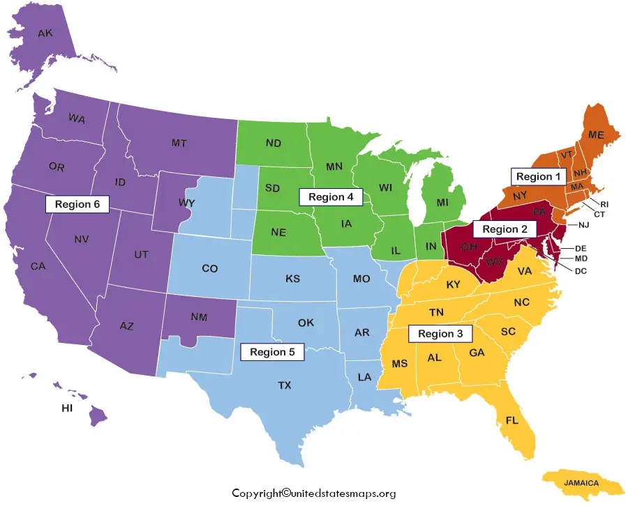 US Regions Map