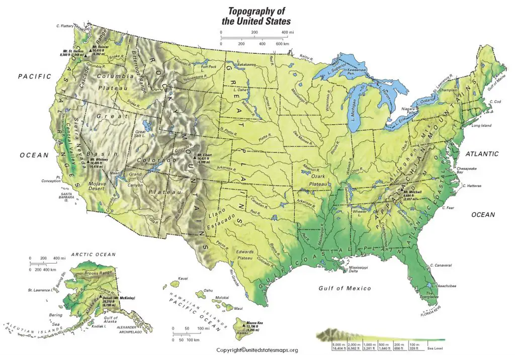Topographic Map of USA