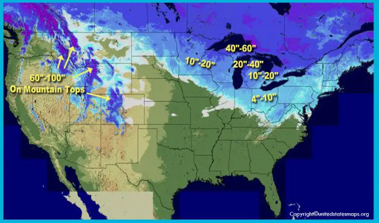 Snow Cover Map Of America - United States Maps