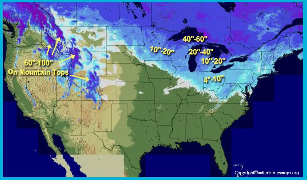 Snow Cover Map Of America