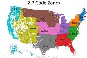 US Zip Code Map | Zip code Map of US