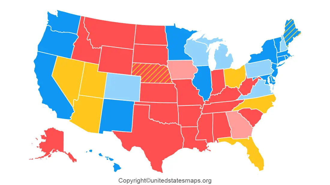 US Election Map Printable