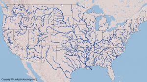 US Rivers Map Printable in PDF [River Map of US]