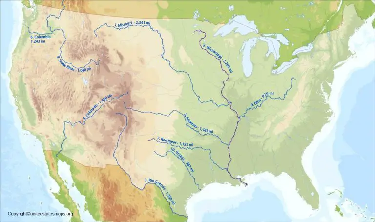 US Rivers Map Printable In PDF River Map Of US Us River Maps 768x455