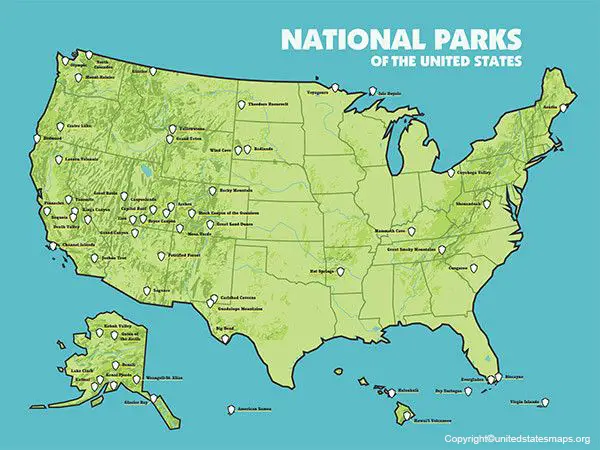Map of US National Park