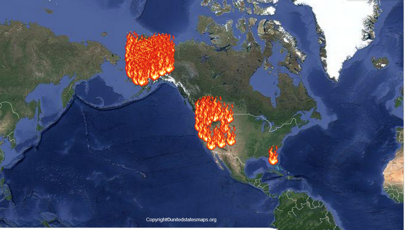 US Fire Map Fire & Smoke Map of United States