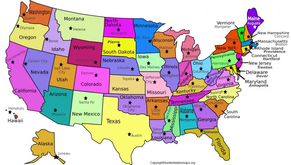 Labeled Map of United States