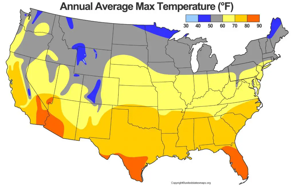 Temperature Map of US