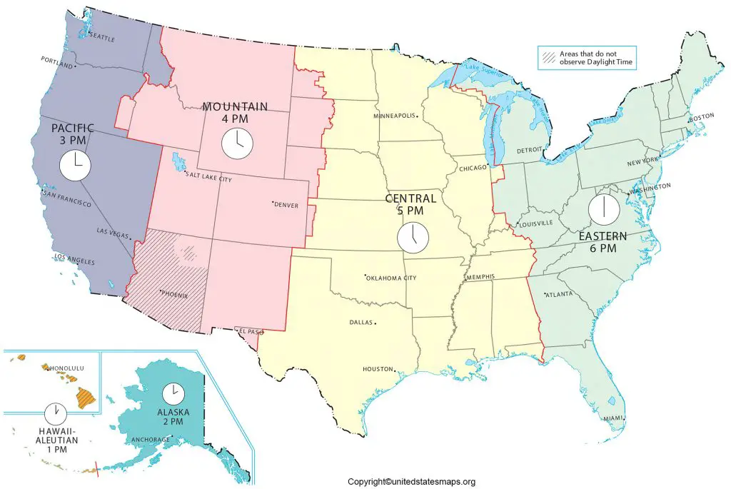 Time Zone Map of America