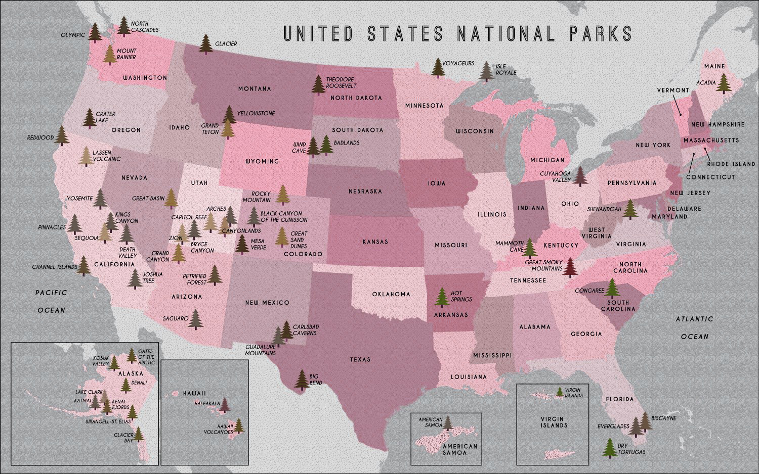 Map of US National Park | US National Park Map