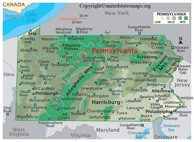 Labeled Ohio Map With Capital And Cities in Pdf