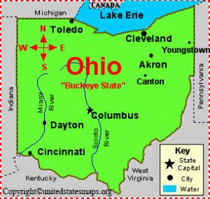 Labeled Ohio Map With Capital And Cities in Pdf