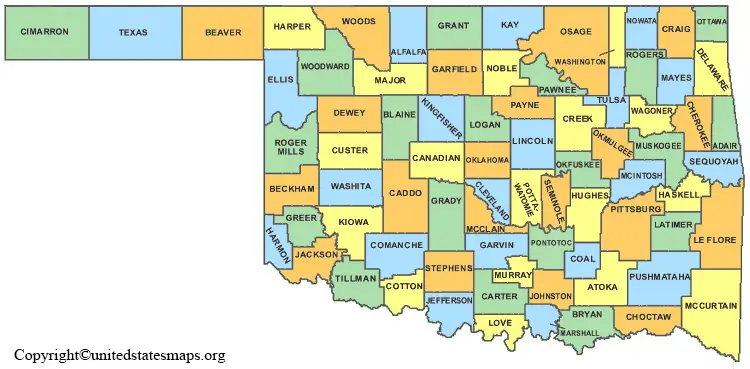 Oklahoma Map With Cities Labeled