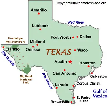 Texas Map With Capital