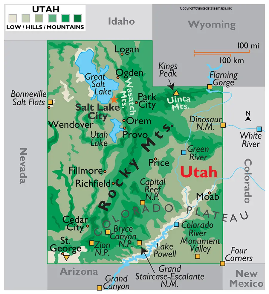 Labeled Utah Map