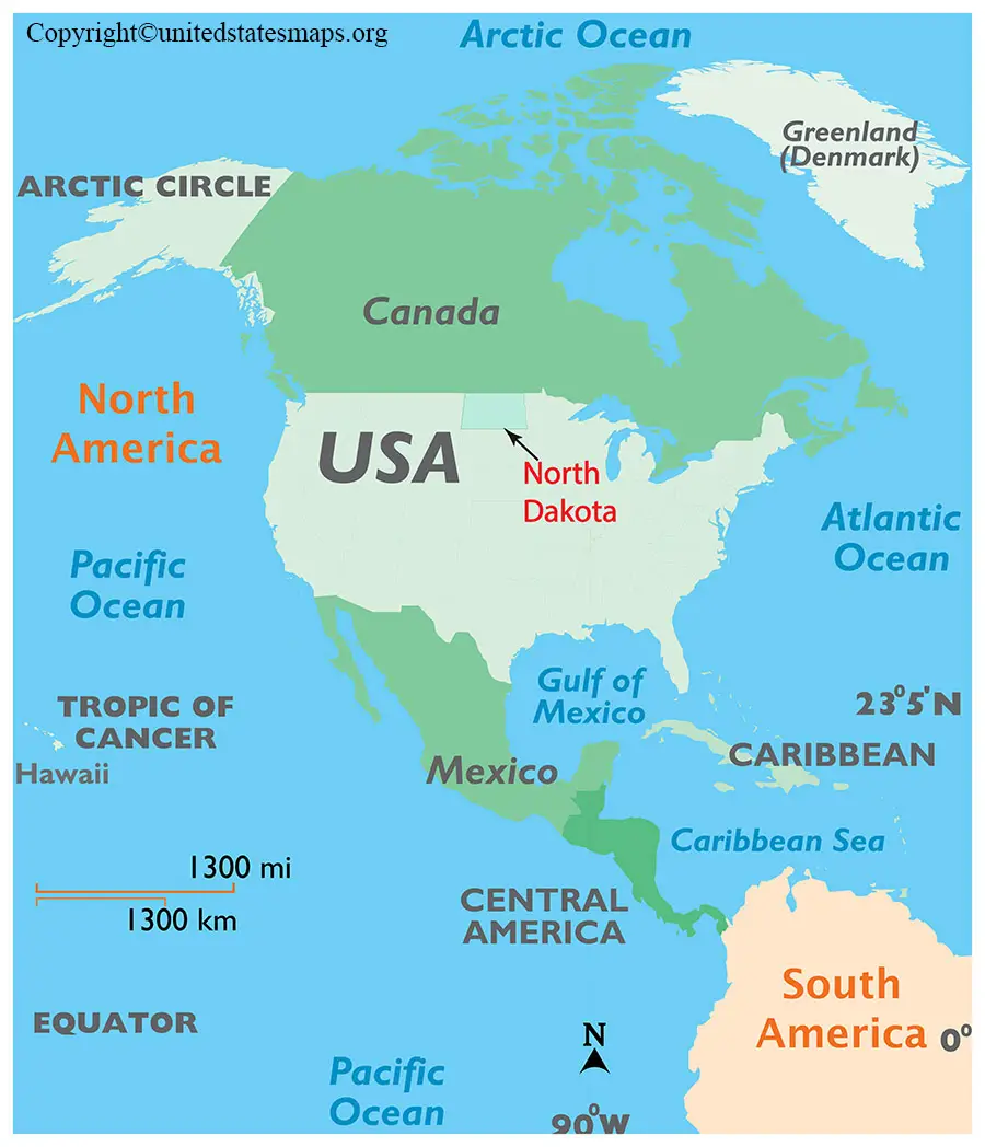 North Dakota Map With Capital