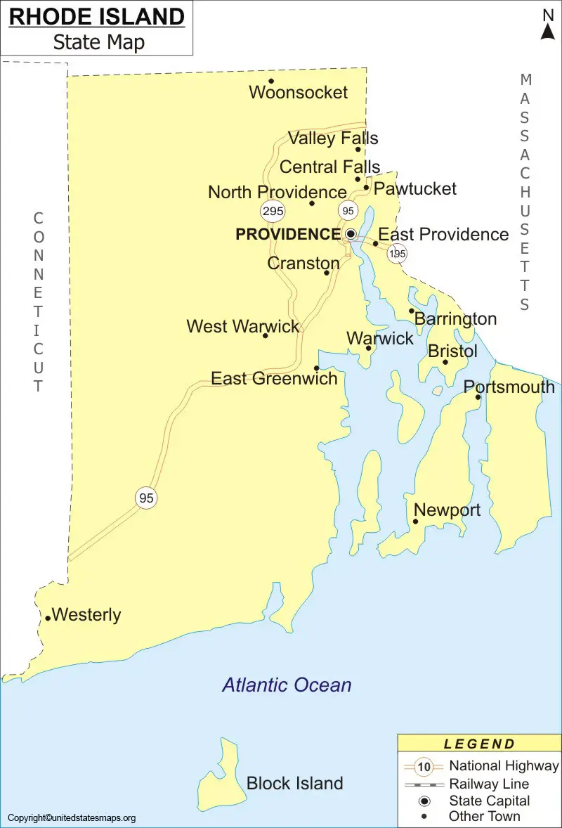 Rhode Island Map With Capital
