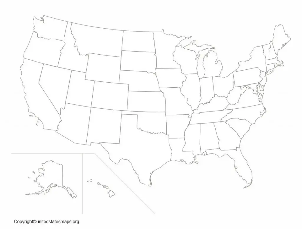 Blank US Map Printable