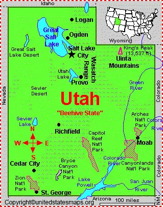 Utah Map With Capital