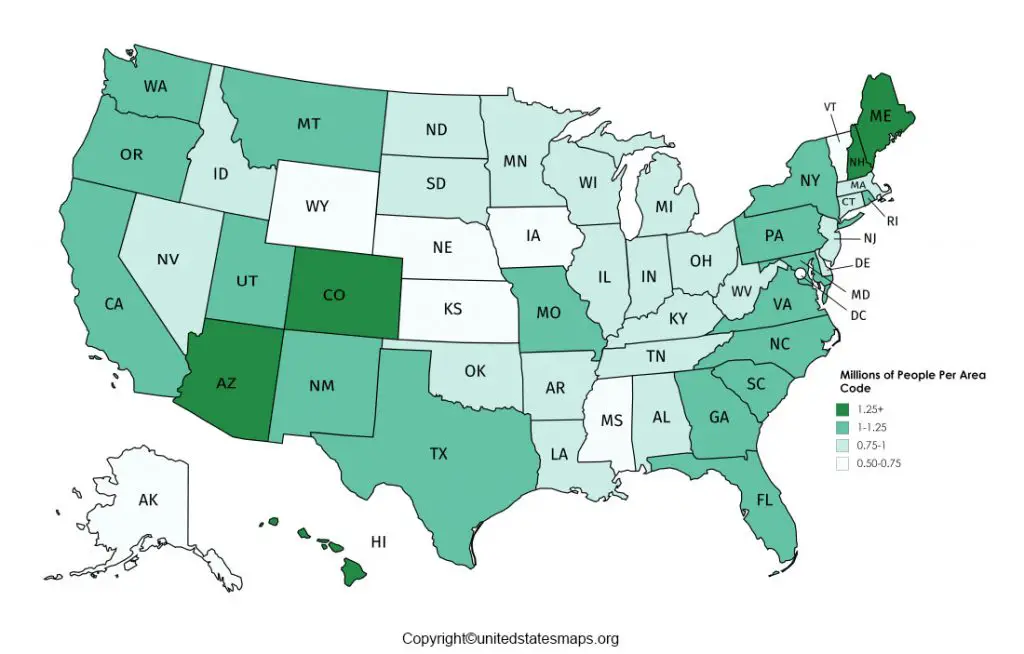 area code maps