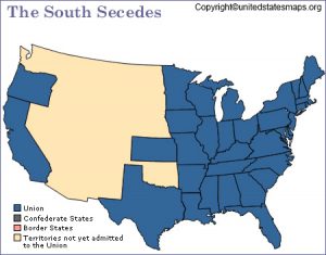 US Civil War Map United States Civil War Map USA Civil War Map Us 300x235