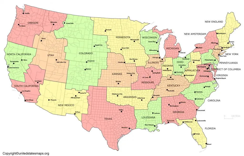 continental map us