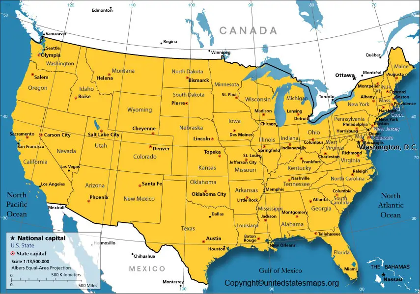 Continental US Map | Map of Continental USA