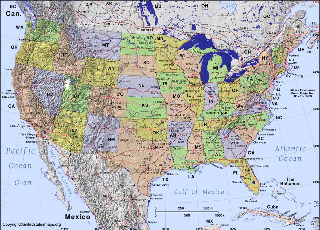 continental usa map