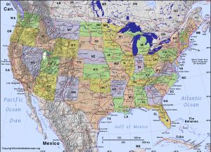 Continental US Map Map Of Continental USA   Continental Usa Map 300x216 