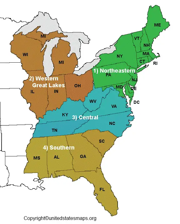 Eastern US Map