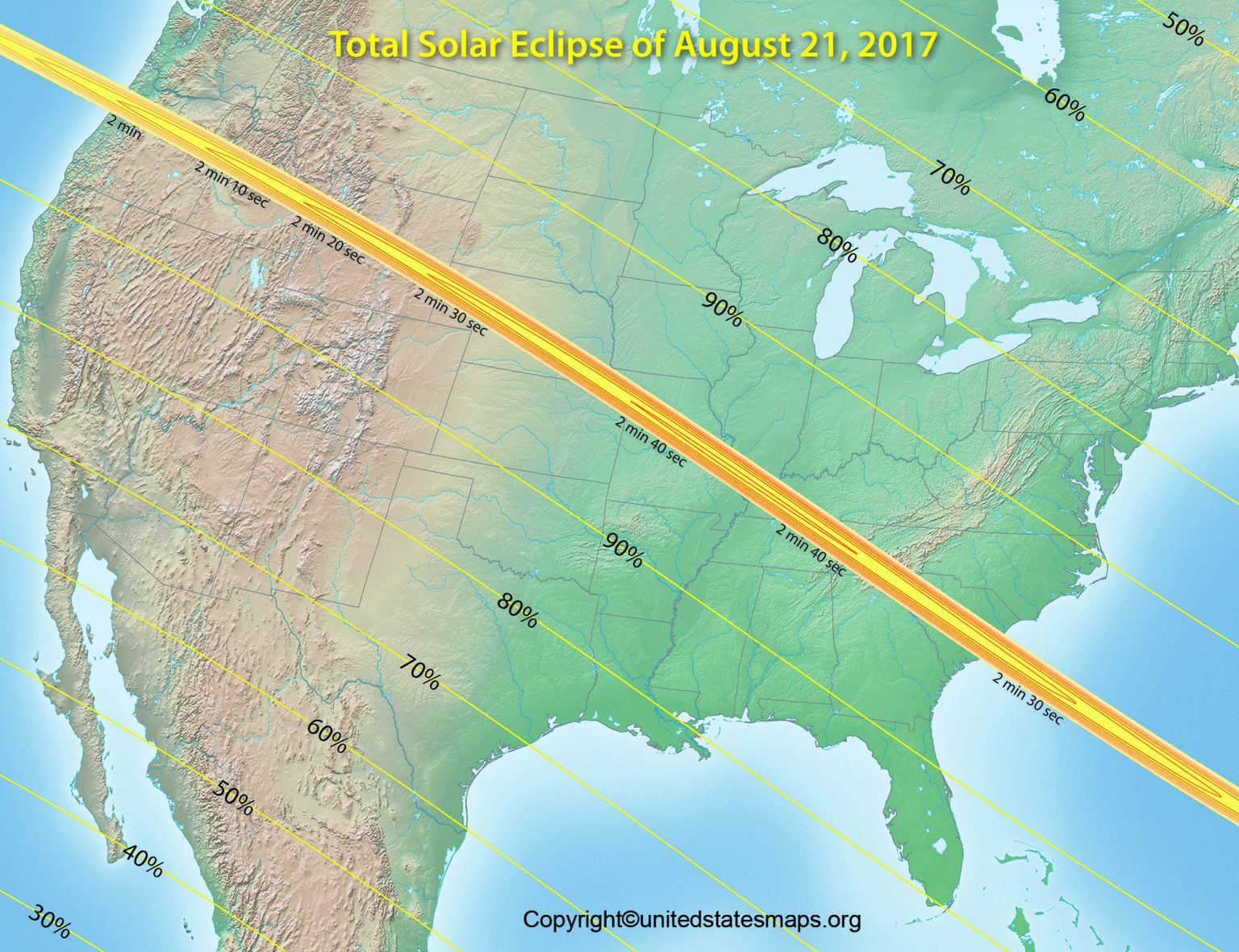 US Eclipse Map United States Eclipse Map [USA]