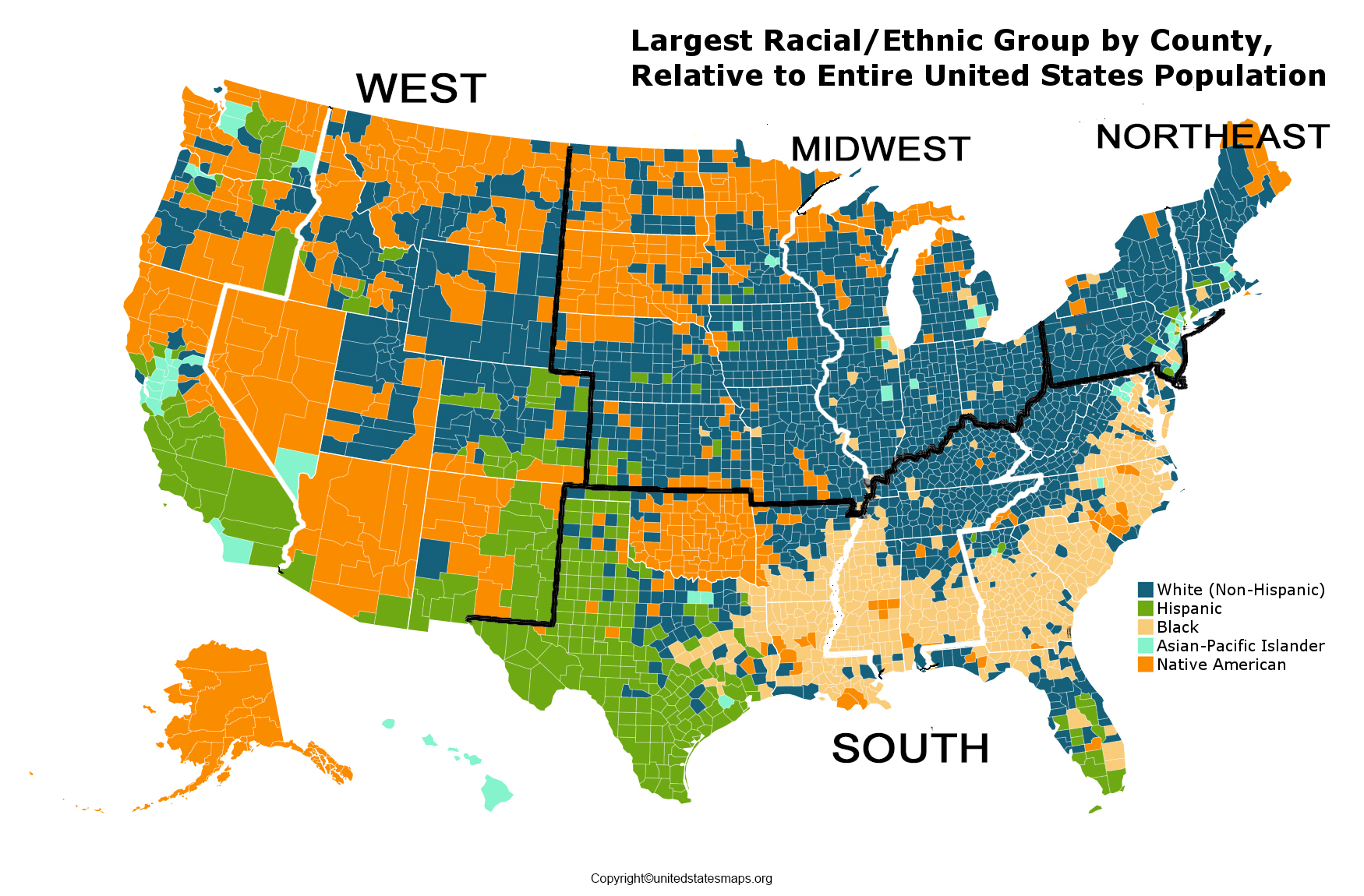 US Ethnicity Map Ethnicity Map of USA [United States]