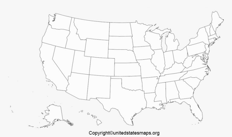 Fillable US Map [Printable United States Worksheet in Pdf]