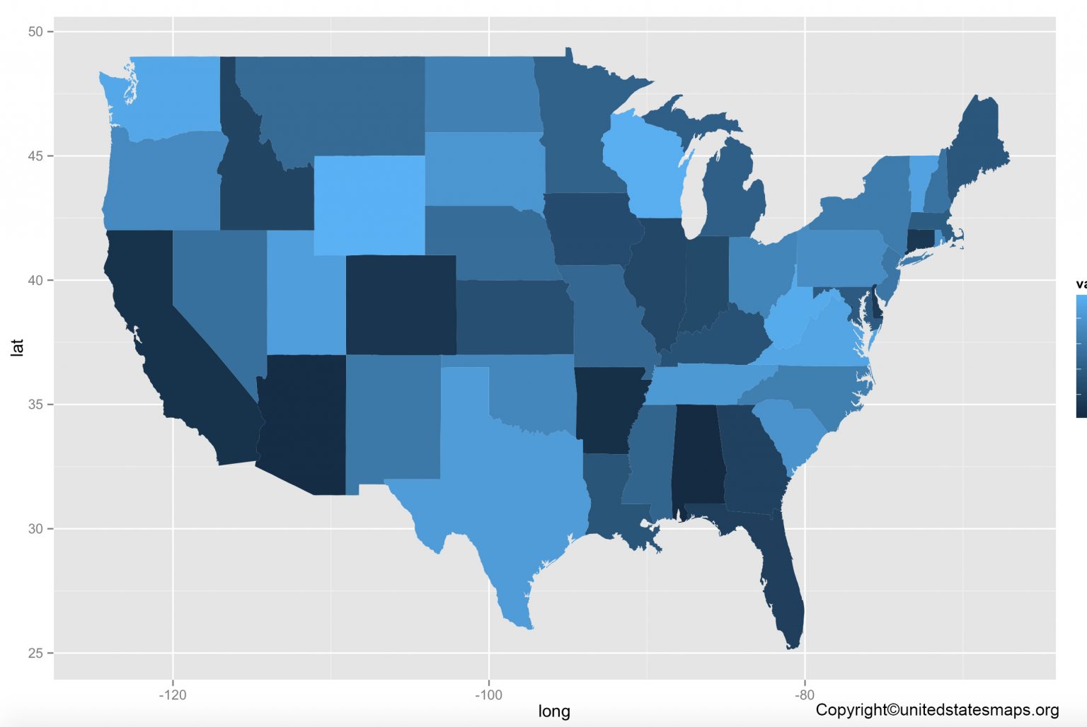 Us Heat Map United States Of America Heat Map