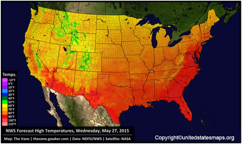 Humidity Map of USA