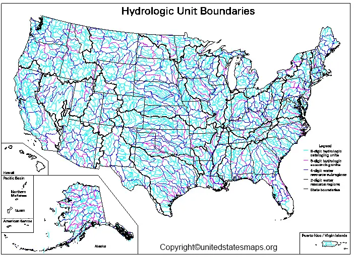 hydrological map of us