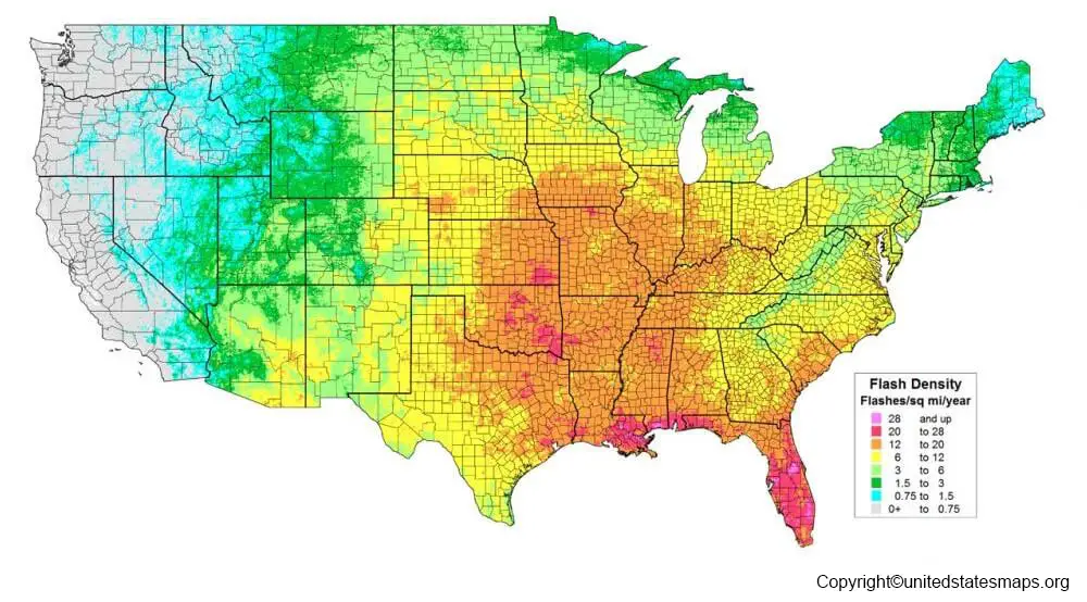 Lightning Map of USA